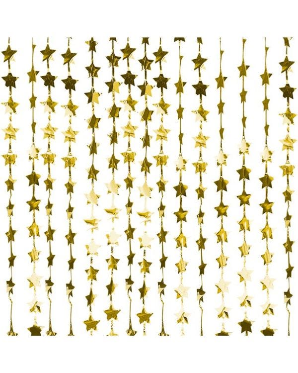 Gold Glitter Star Foil Backdrop Curtain - 2m
