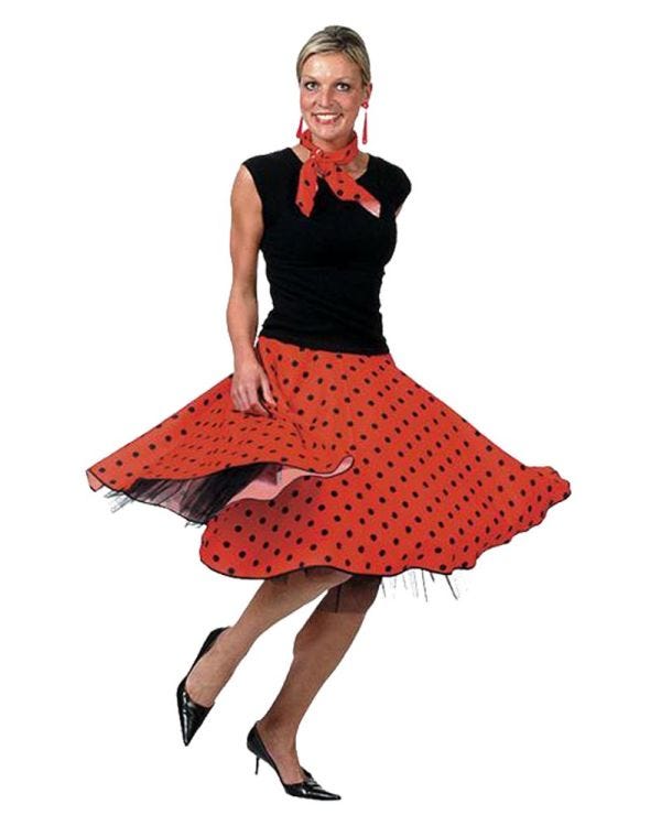 Rock&#039;n&#039;Roll Skirt Red - Adult Costume