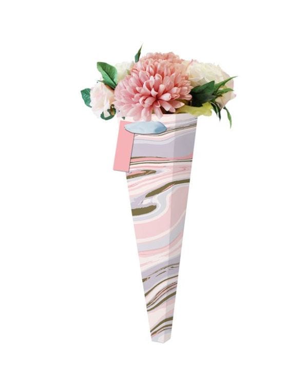 Marble Large Flower Bag - 46cm x 35cm