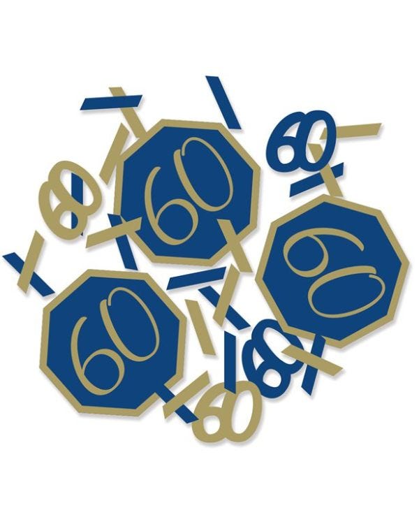 60th Navy &amp; Gold Geode Birthday Confetti