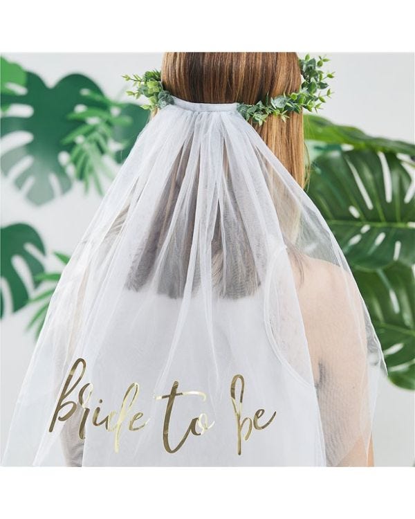 Botanical Hen Party Eucalyptus Crown &amp; Veil