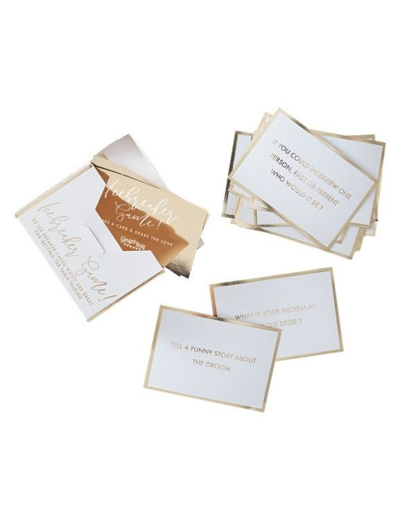 Gold Wedding Table Trivia Game