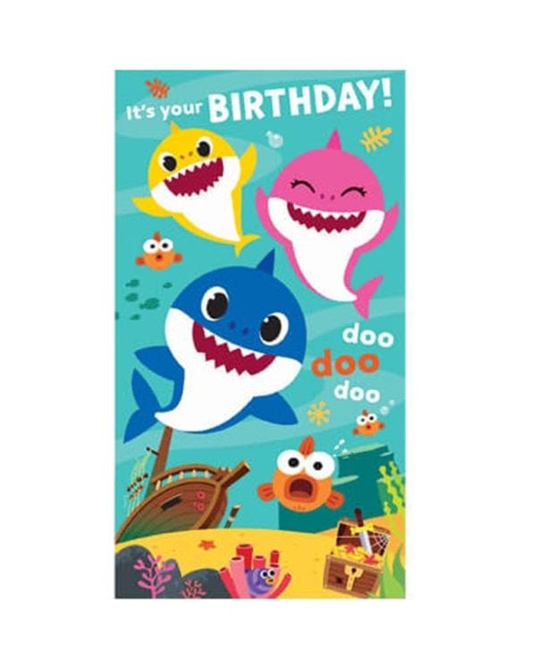 Baby Shark Birthday Card with Stickers