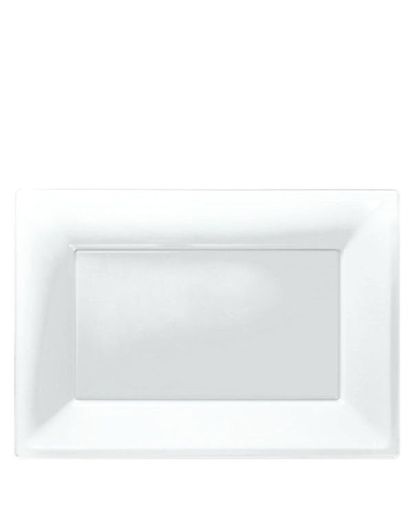 Clear Plastic Serving Platters - 23cm x 32cm (3pk)
