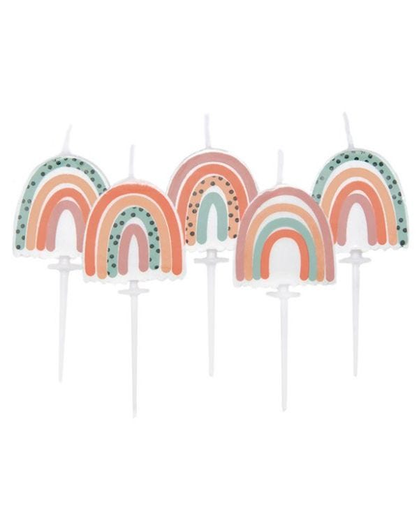 Boho Rainbow Pick Candles - 6.5cm (5pk)