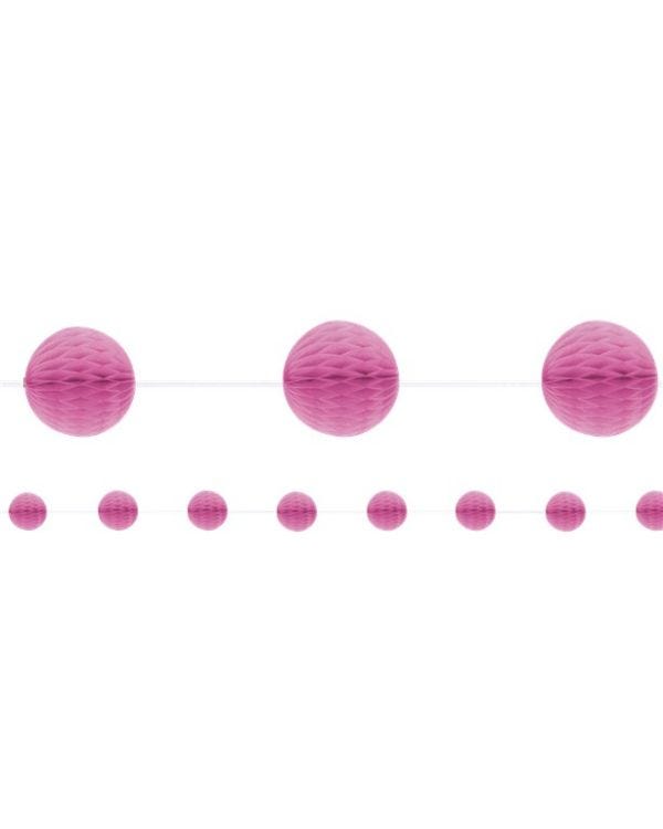 Hot Pink Honeycomb Garland Decoration - 2.1m