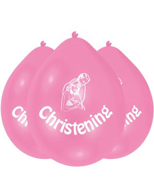 Christening Pink Balloons - 9&#039;&#039; Latex (10pk)