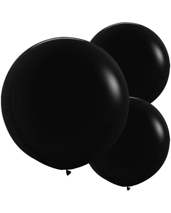 Black Balloons - 24&quot; Latex (3pk)