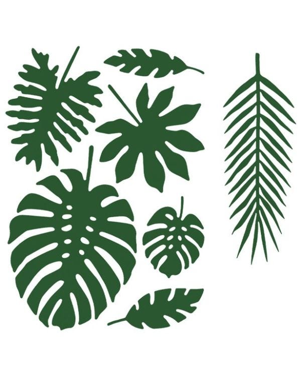 Tropical Leaf Decorations - Assorted Sizes (21pk)