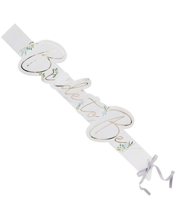 Botanical Hen Bride To Be Sash