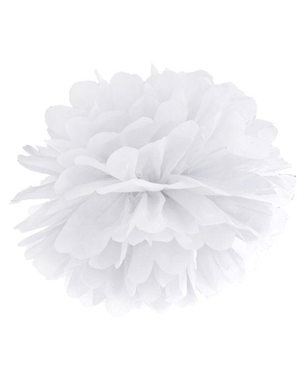 White Pom Pom Decoration - 25cm