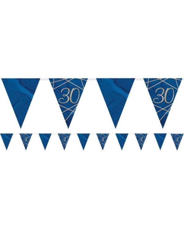 Navy &amp; Gold Geode 30th Birthday Paper Bunting - 3.7m