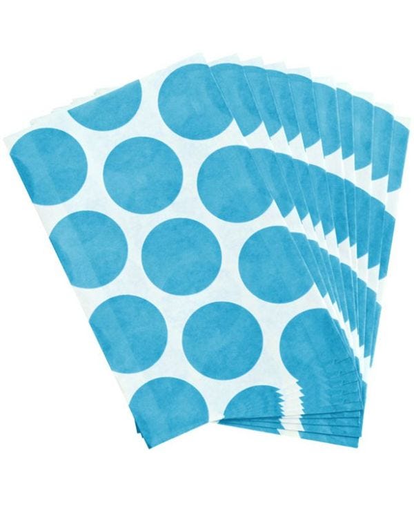 Caribbean Blue Polka Dot Paper Sweet Bags - 17cm (10pk)