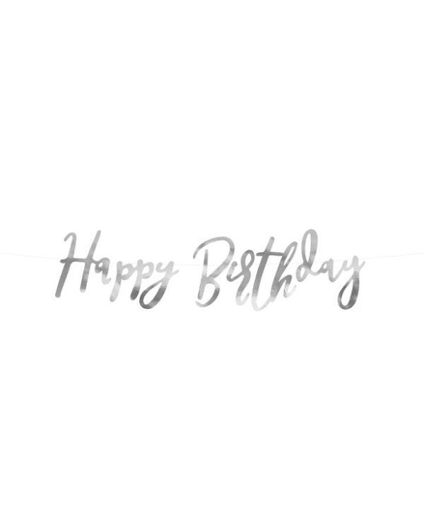 Happy Birthday Silver Banner - 0.6m