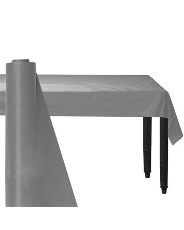 Silver Plastic Banqueting Roll - 30m x 1m