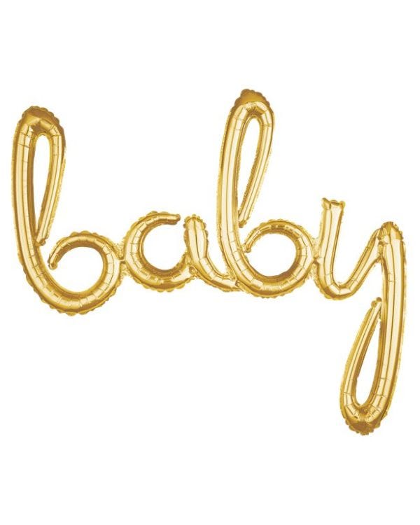 Gold Baby Phrase Balloon - 39&quot; Foil