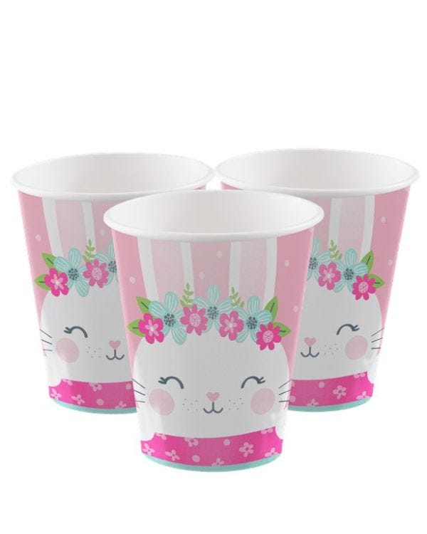 Birthday Bunny Paper Cups - 255ml (8pk)