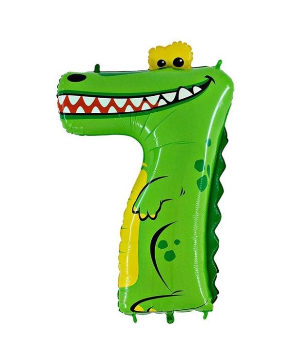 Crocodile Number 7 Balloon - 40&#039;&#039; Animaloon Foil