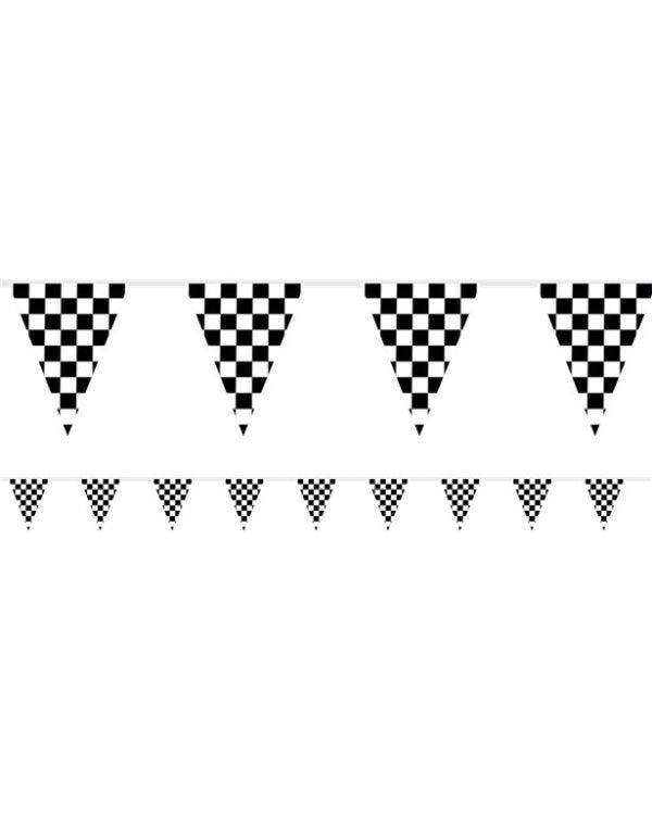 Checkered Race Flag Plastic Bunting - 3.7m