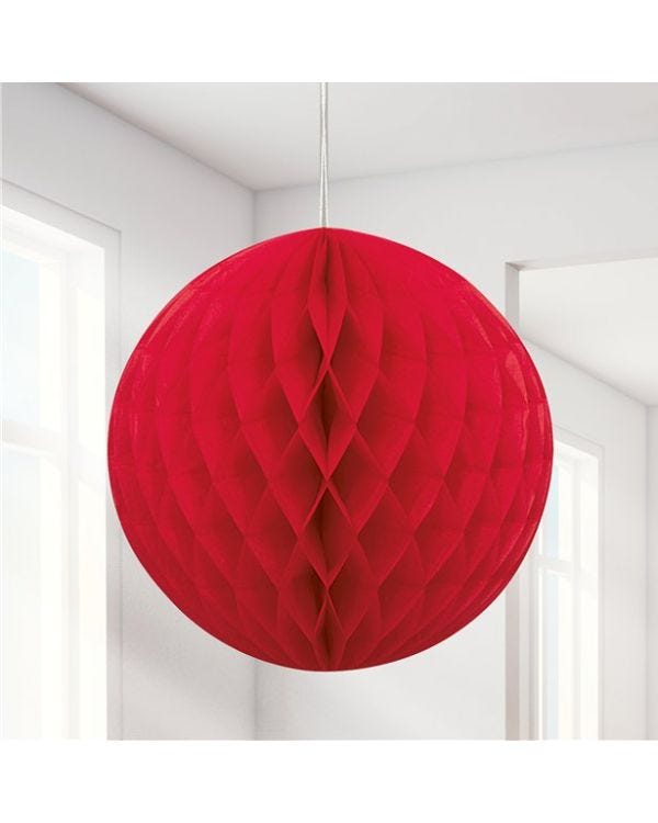 Red Honeycomb Ball Decoration - 20cm