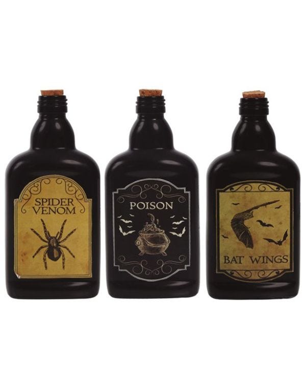 Creepy Glass Bottle - 19cm