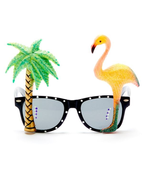 Flamingo Palm Tree Glasses