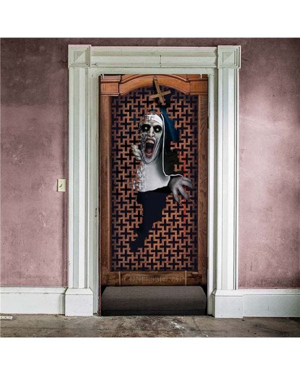 Evil Nun Door Decoration - 80cm x 1.8m