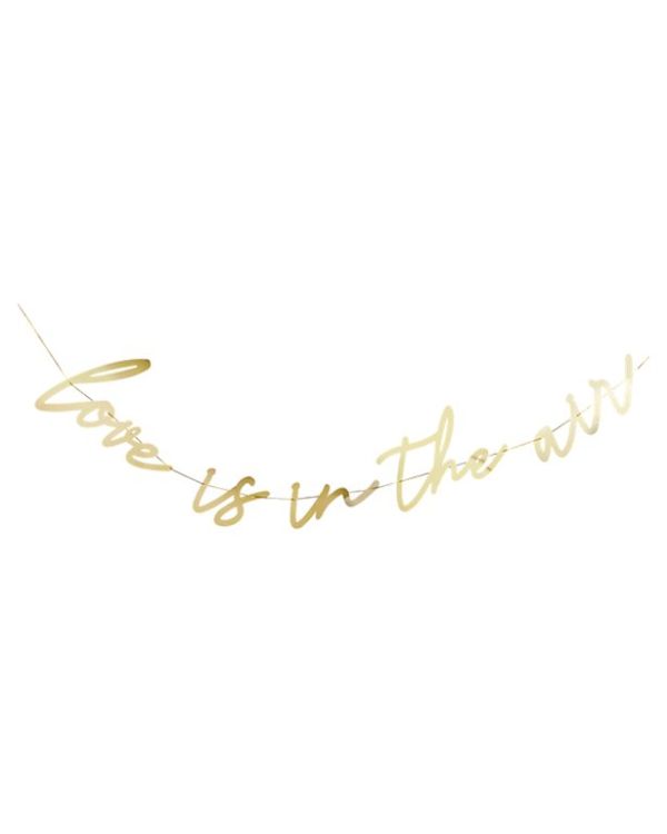 Gold Love Is In The Air Letter Banner - 2m