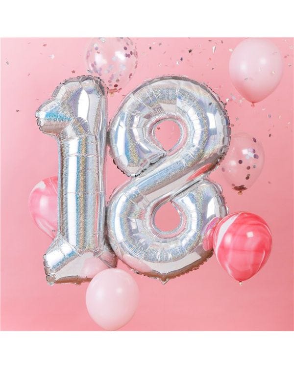 Age 18 Iridescent Balloon Kit (Foil Balloons)