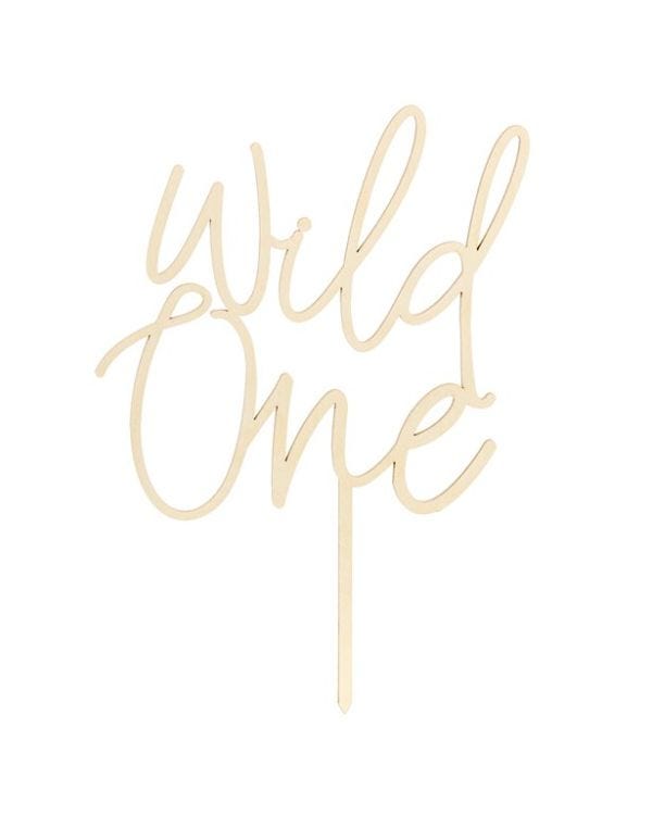 Wild One Wooden Cake Topper - 22cm