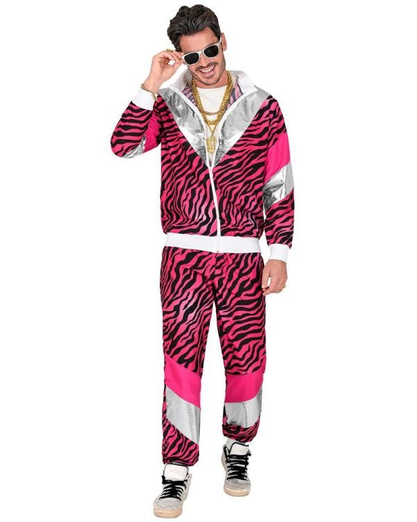 80&#039;s Pink Tiger Shell Suit - Adult Costume