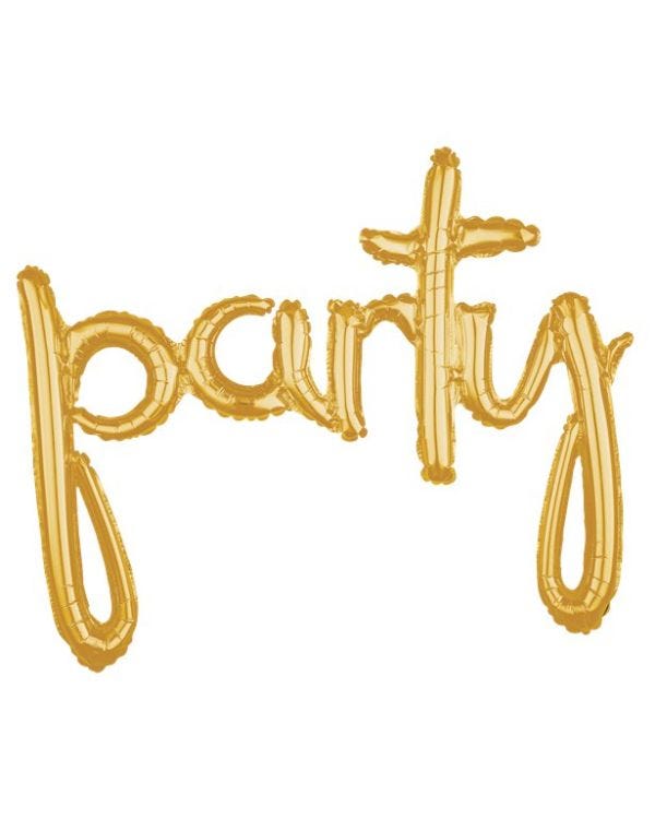 Gold Party Phrase Balloon - 39&quot; Foil