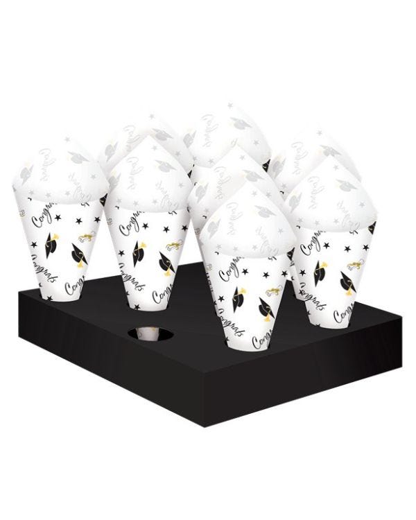 Graduation Snack Cones &amp; Serving Tray (42pk)