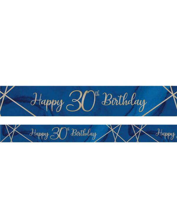 Navy &amp; Gold Geode &#039;Happy 30th Birthday&#039; Foil Banner - 2.74m