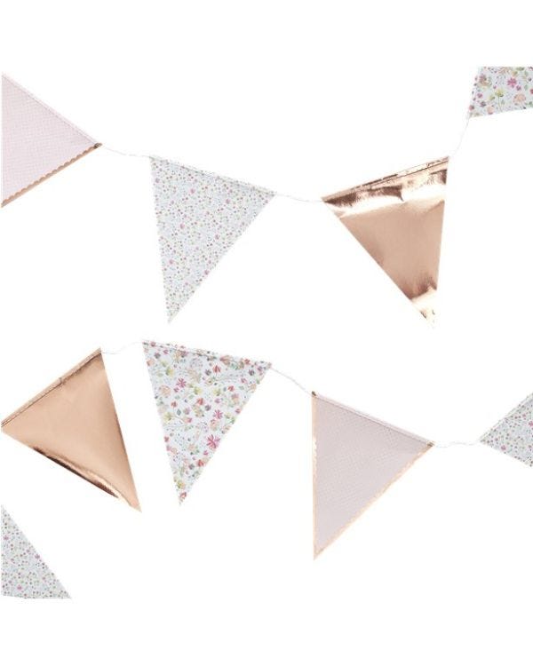 Ditsy Floral Rose Gold Paper Bunting - 3.5m