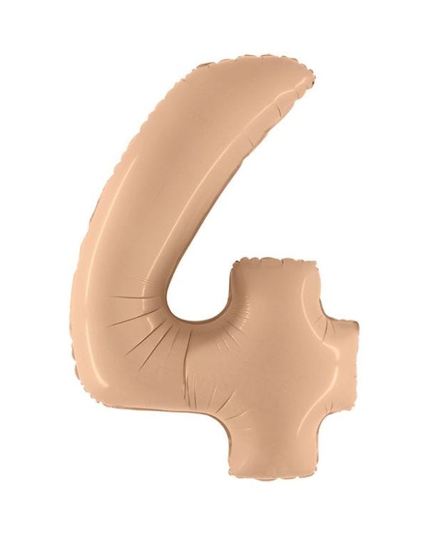 Number 4 Satin Nude Foil Balloon - 40&quot;