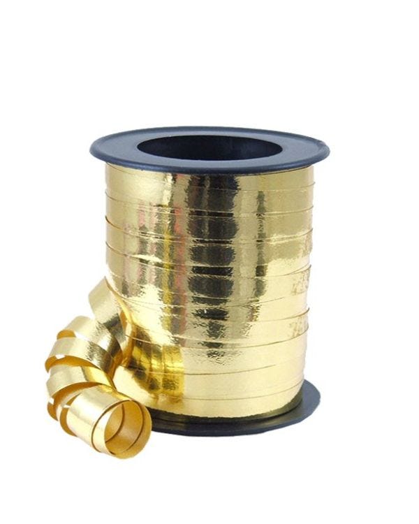 Gold Metallic Curling Balloon Ribbon - 46m