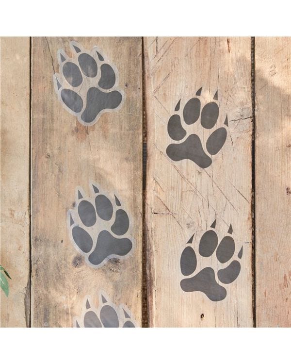 Let&#039;s Go Wild Animal Pawprint Floor Stickers (6pk)