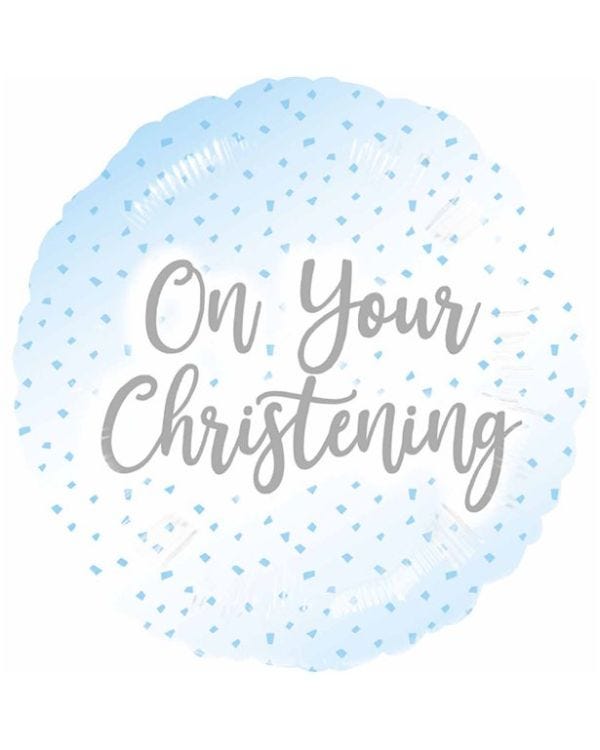 Blue Christening Foil Balloon - 17&quot;