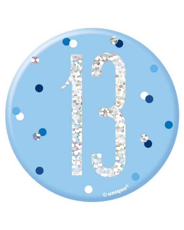 Blue Number 13 Badge - 7cm