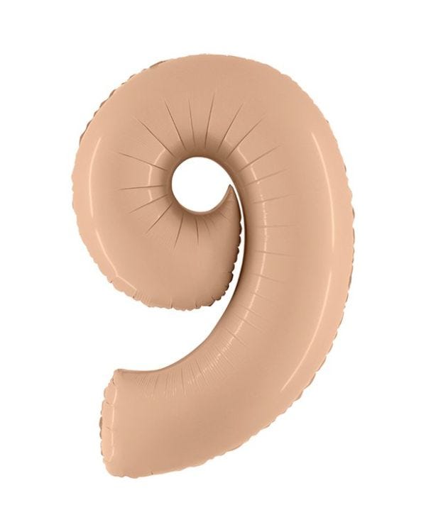Number 9 Satin Nude Foil Balloon - 40&quot;