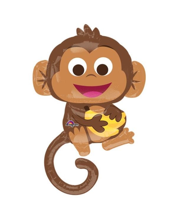 Happy Monkey SuperShape Balloon - 36&quot; Foil