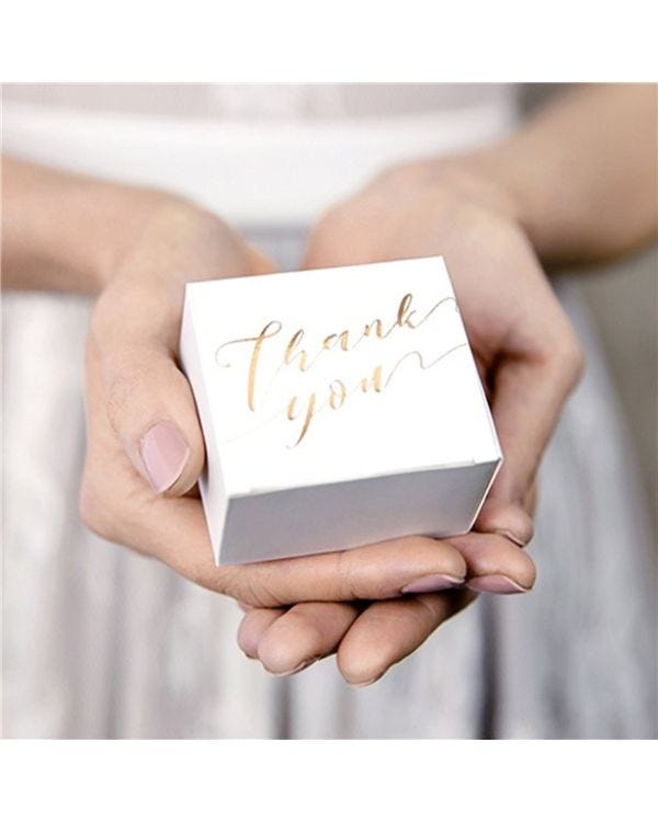 Gold Thank You Favour Boxes (10pk)