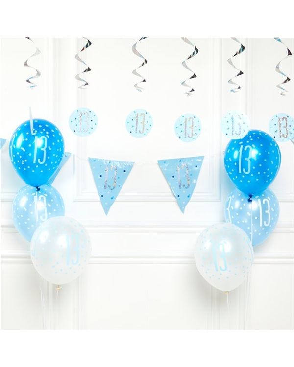 Blue 13th Birthday Value Decoration Kit