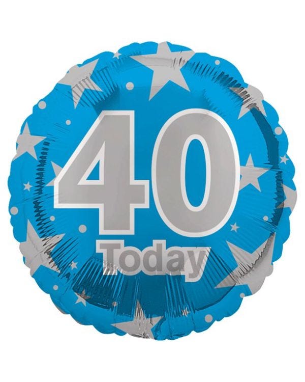 40th Blue Birthday Balloon - 18&quot; Foil