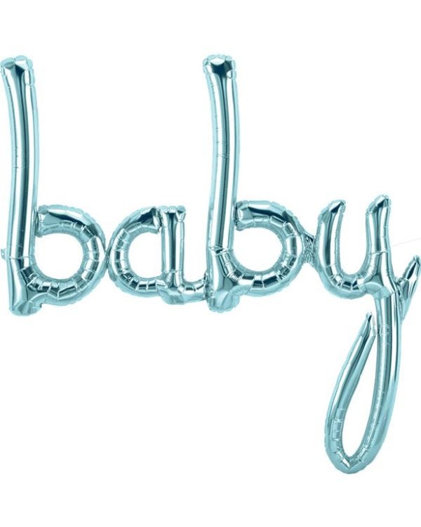 Pastel Blue Baby Boy Phrase Balloon - 34&quot; Foil