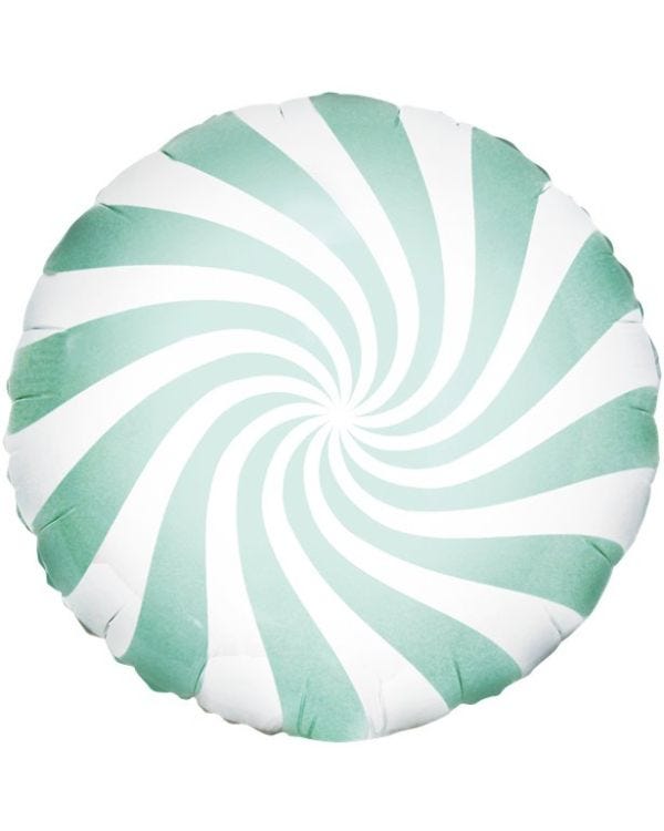 Mint Green Candy Swirl Foil Balloon - 18&quot;