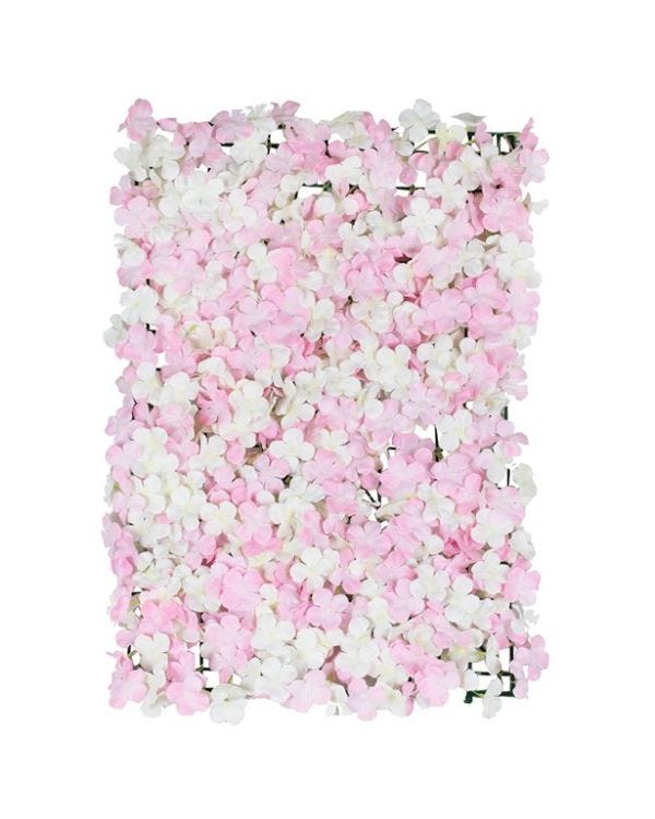 Pink &amp; White Flower Wall Backdrop Tile - 60cm x 40cm