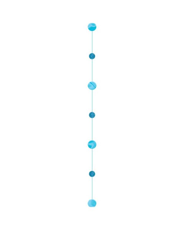 Turquoise Glitter Paper Circles Balloon Tail - 1.8m
