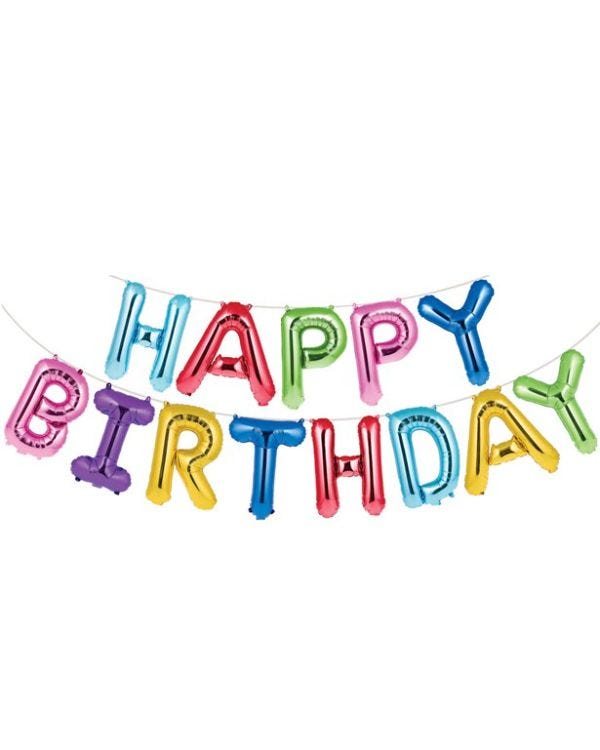 Happy Bday Rainbow Bunting 1 (Foil Balloons)